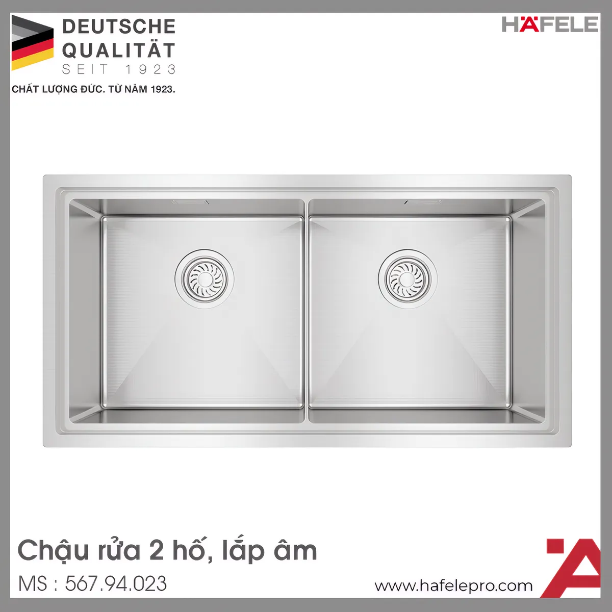 Chậu Rửa Chén Inox WS R10 HS25-SSN2S-8644 Hafele 567.94.023