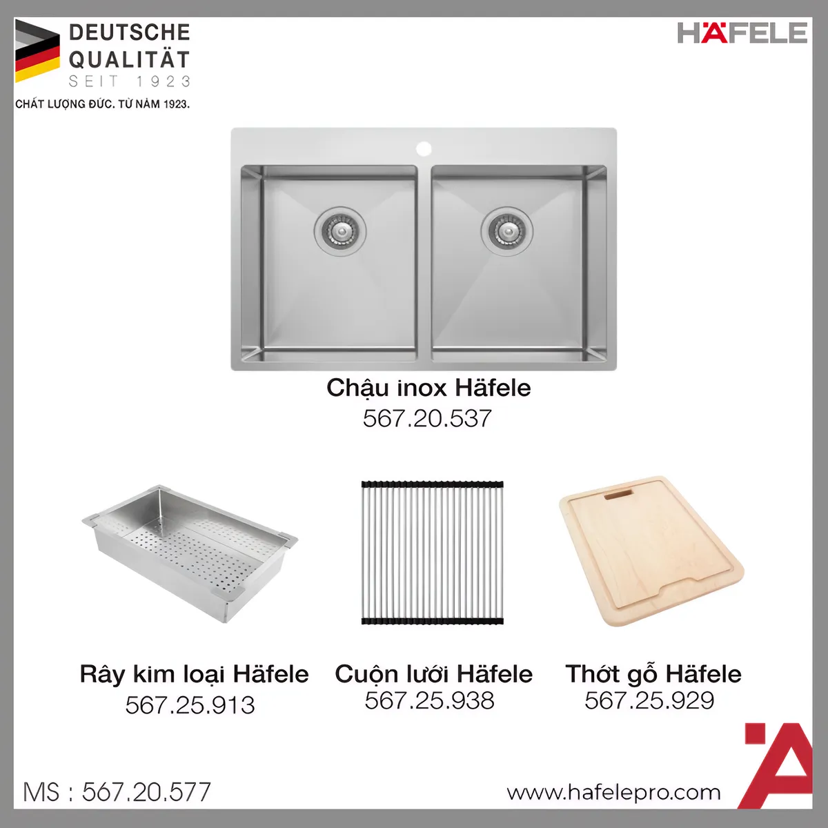 Combo Chậu Rửa Hafele 567.20.577
