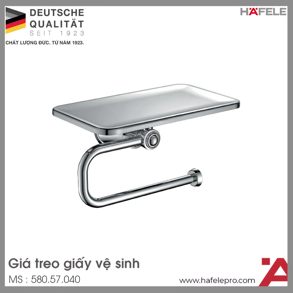 Giá Treo Giấy Vệ Sinh Có Kệ Kyoto Hafele 580.57.040