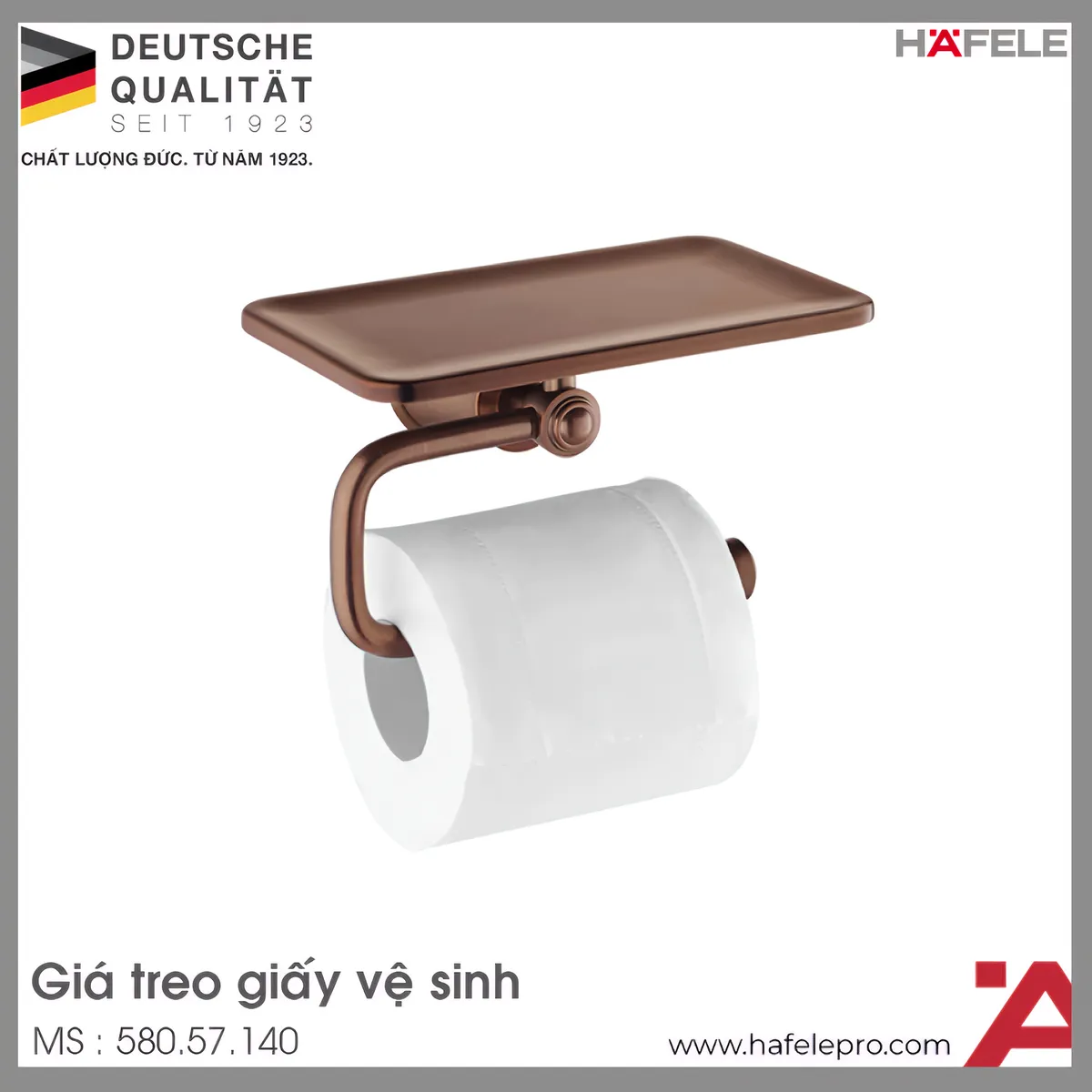 Giá Treo Giấy Vệ Sinh Có Kệ Kyoto Hafele 580.57.140