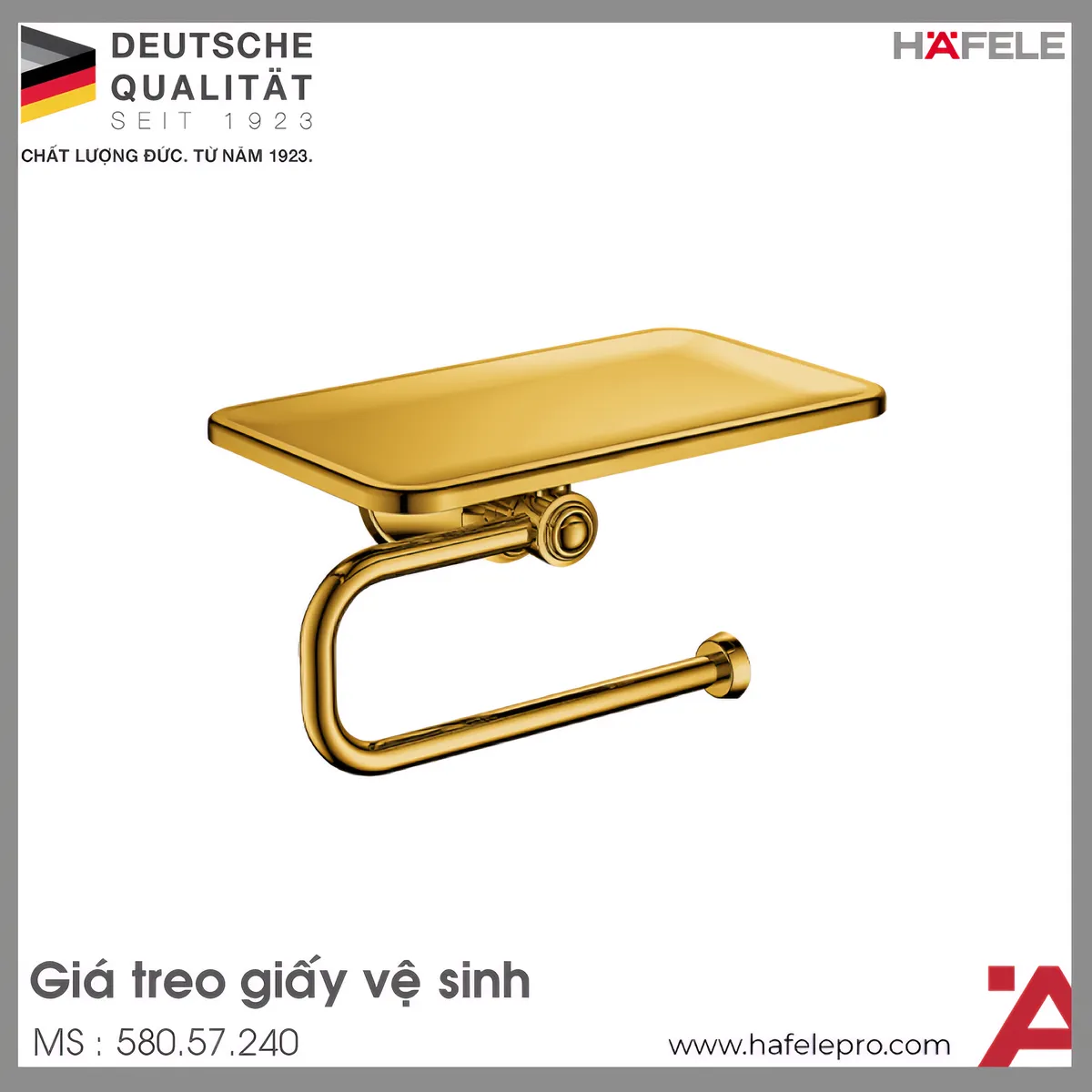Giá Treo Giấy Vệ Sinh Có Kệ Kyoto Hafele 580.57.240