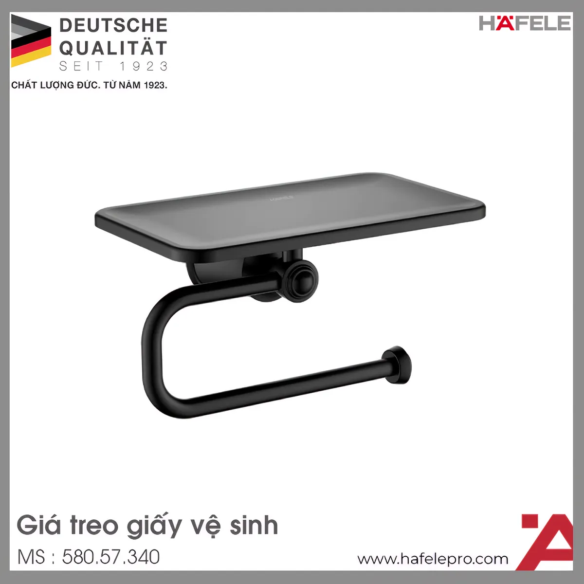 Giá Treo Giấy Vệ Sinh Có Kệ Kyoto Hafele 580.57.340