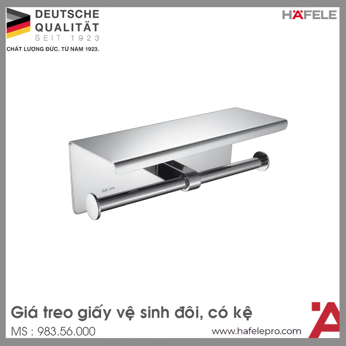 Giá Treo Giấy Vệ Sinh Đôi Có Kệ Hafele 983.56.000