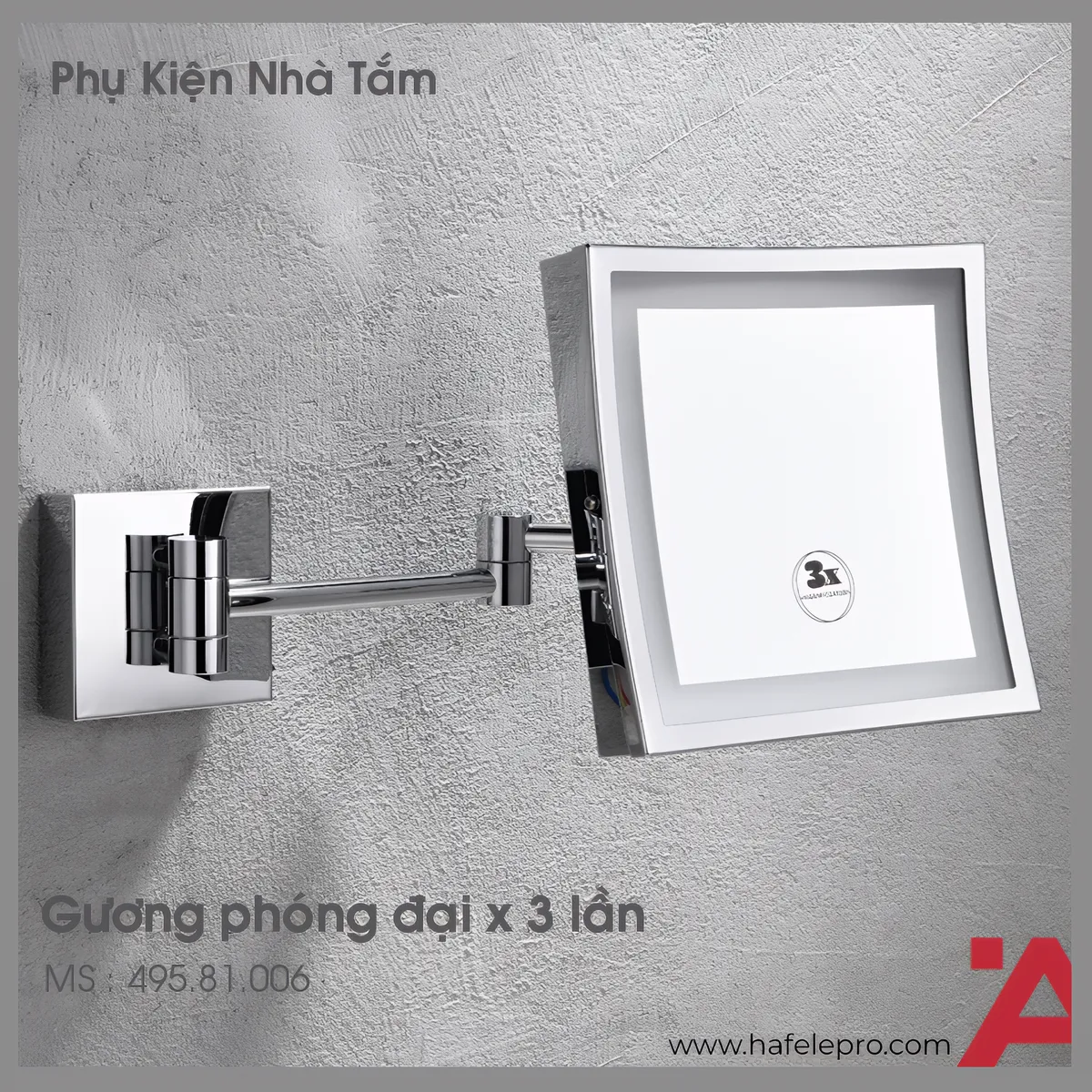 Gương Phóng Đại Có Đèn LED Hafele 495.81.006