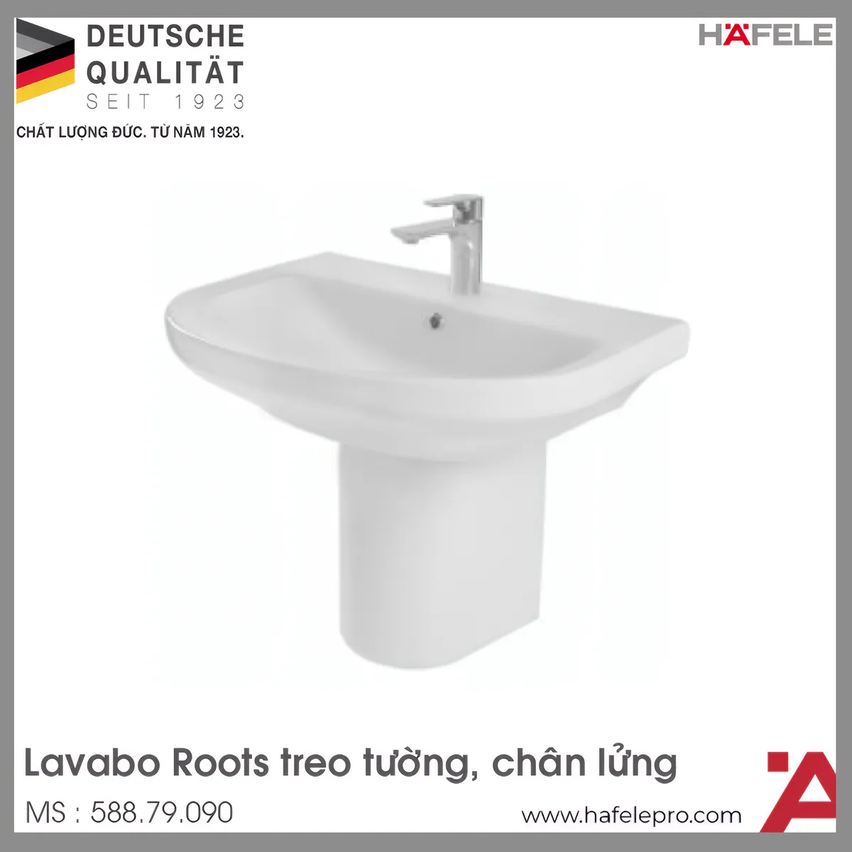 Chậu Lavabo Treo Tường Chân Lửng Roots Hafele 588.79.090