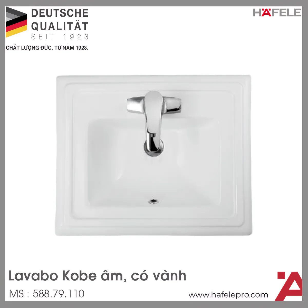 Chậu Rửa Mặt Lavabo Âm Có Vành Kyoto Hafele 588.79.110