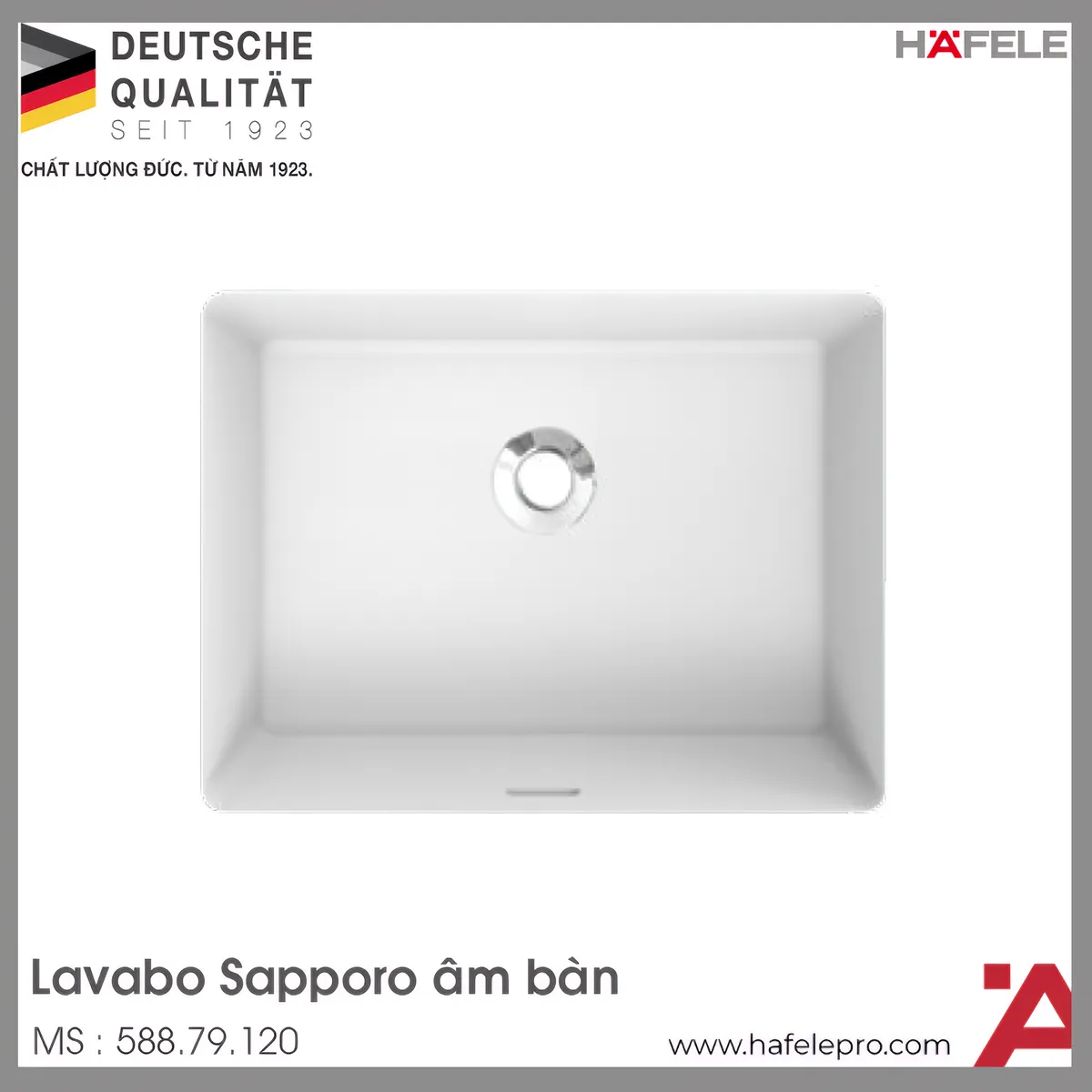 Chậu Rửa Mặt Lavabo Âm Bàn Sapporo Hafele 588.79.120