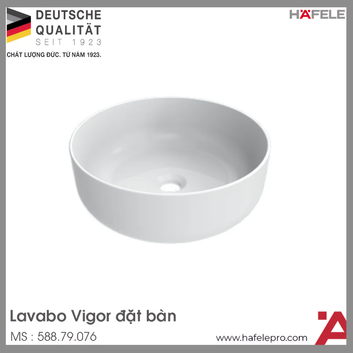 Chậu Rửa Mặt Lavabo Đặt Bàn Vigor Hafele 588.79.076