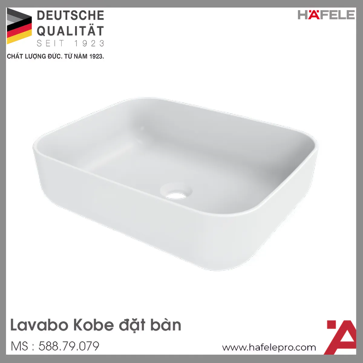 Chậu Rửa Mặt Lavabo Đặt Bàn Kobe Hafele 588.79.079