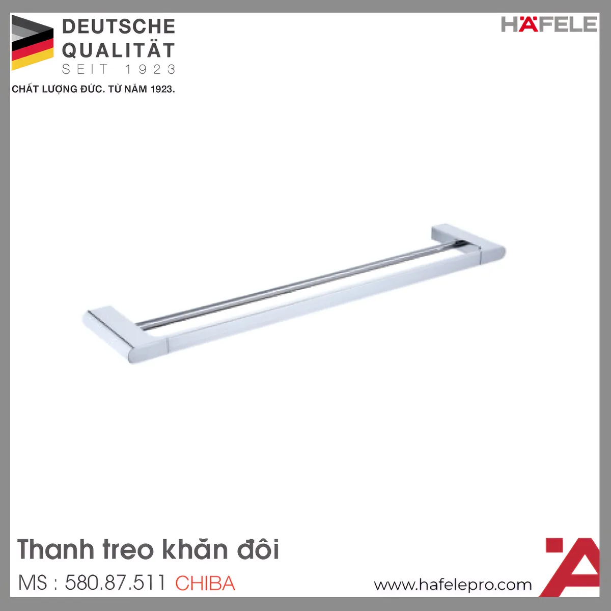 Thanh Treo Khăn Đôi SUS 600 Chiba Hafele 580.87.511