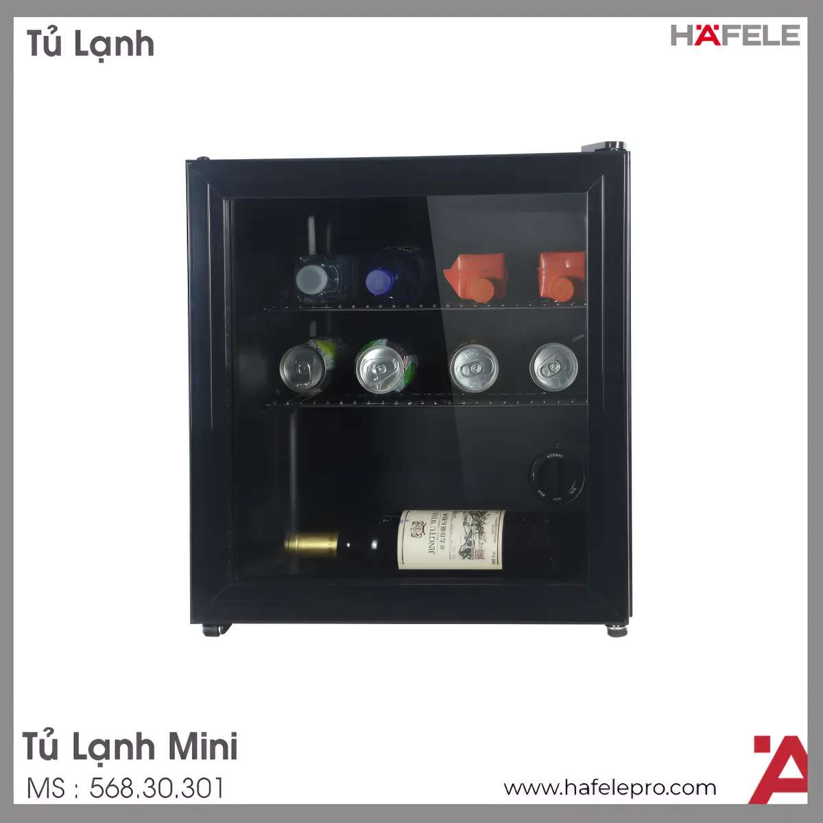 Tủ Lạnh Mini Cửa Kính HC-M48G Hafele 568.30.301