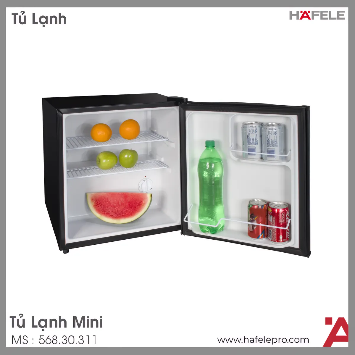 Tủ Lạnh Mini Cửa Đặc HC-M48S Hafele 568.30.311