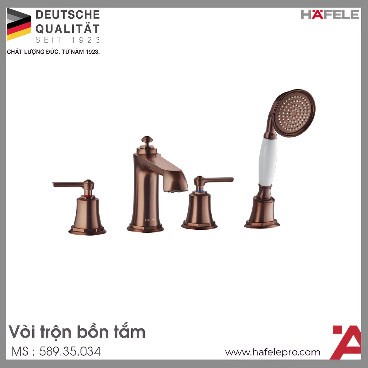 Bộ Trộn Bồn Tắm 4 Lỗ Kyoto Hafele 589.35.034