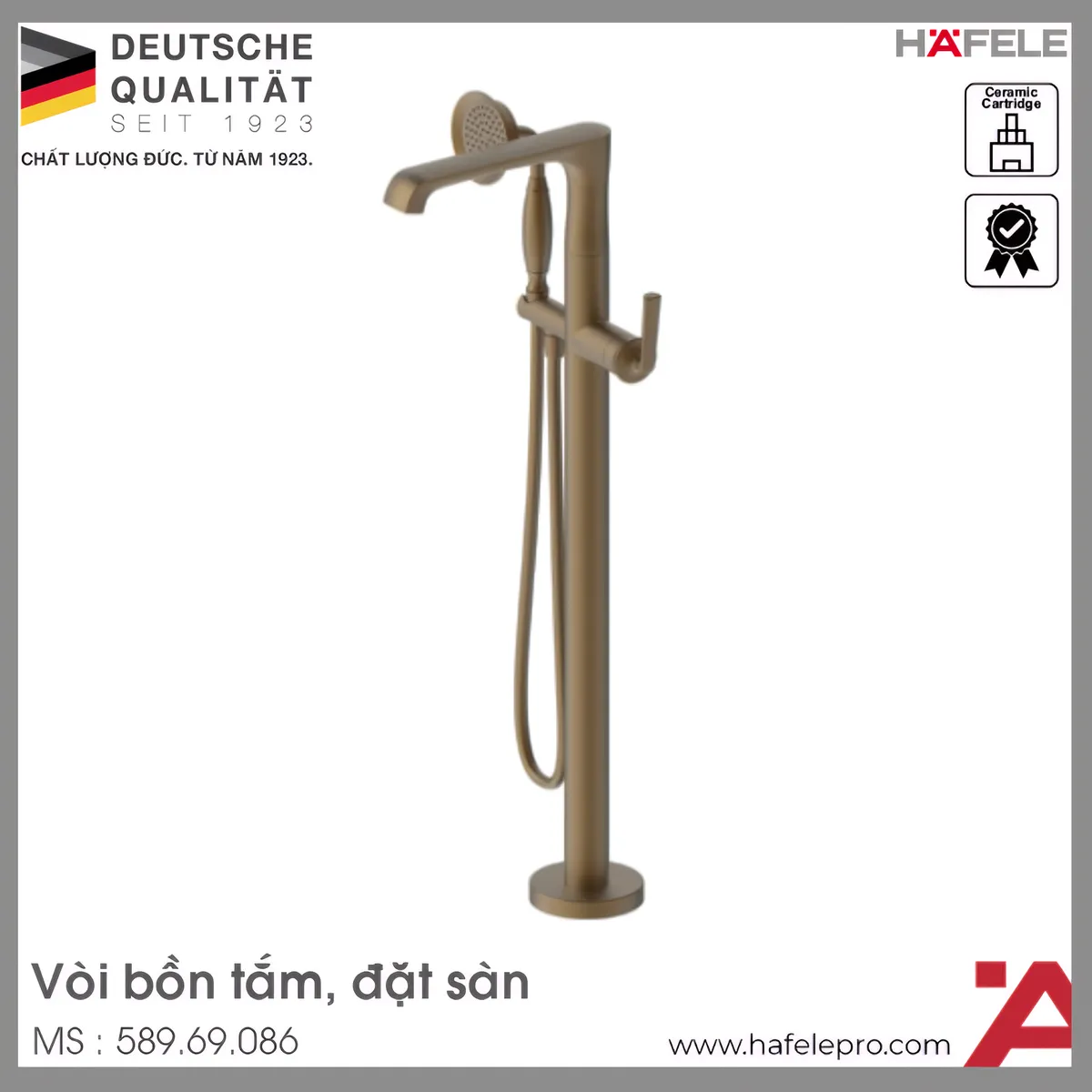 Vòi Trộn Bồn Tắm Đặt Sàn Fusion Hafele 589.69.086