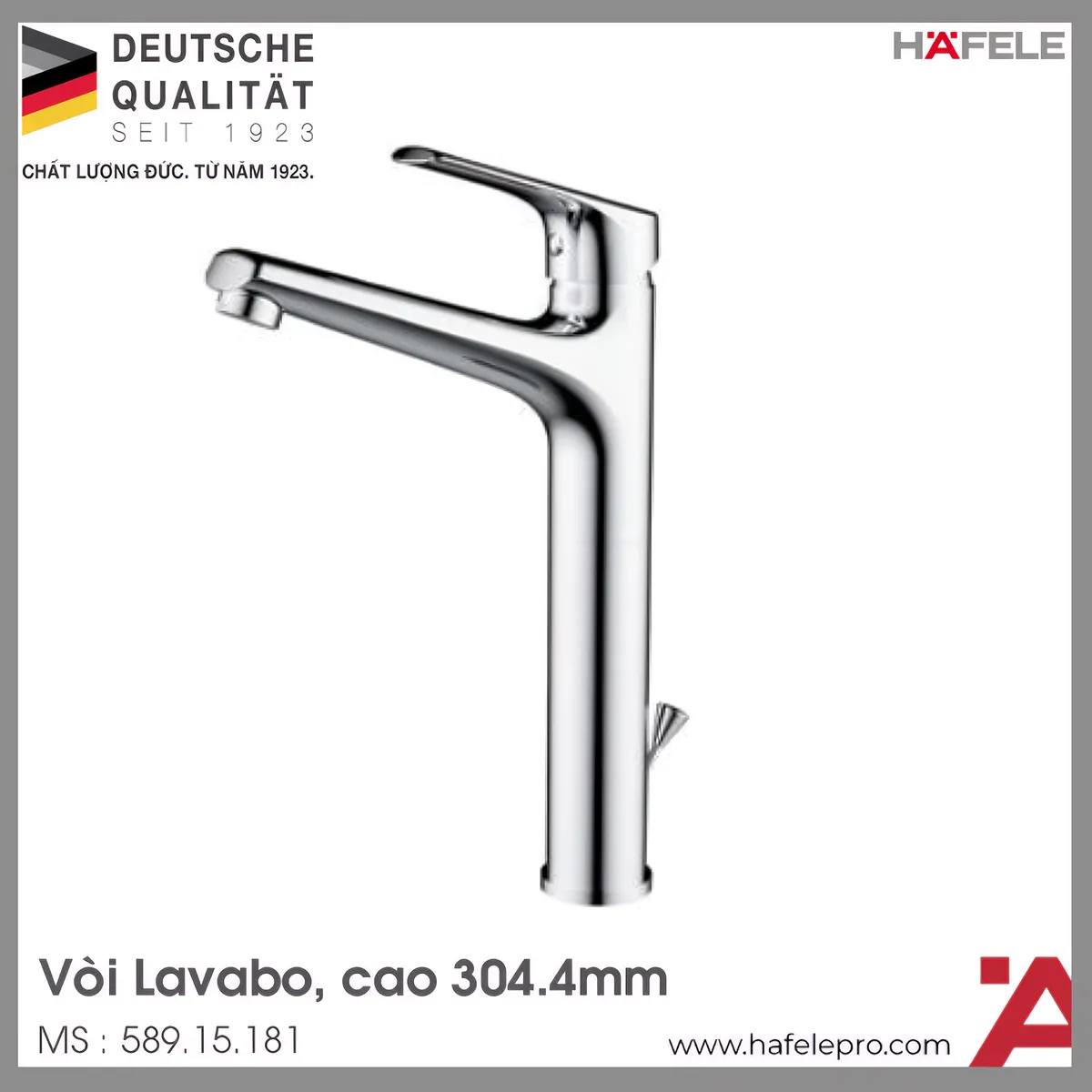 Vòi Trộn Lavabo Vigor 240 Có Bộ Xả Kéo Hafele 589.15.181