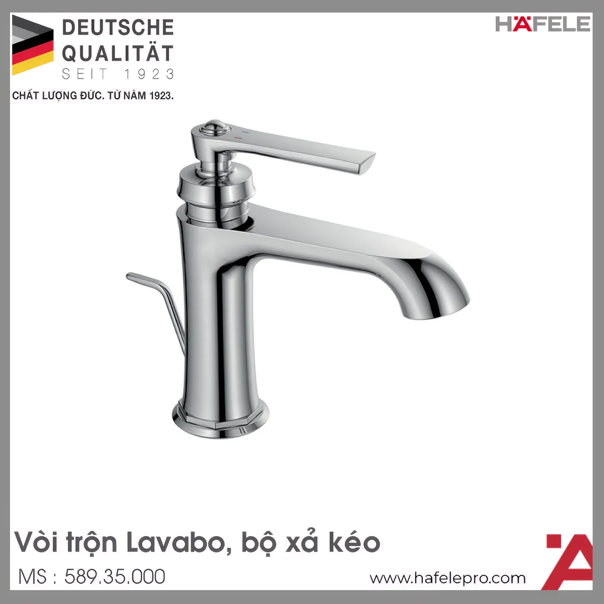 Vòi Trộn Lavabo Kyoto 100 Có Xả Kéo Hafele 589.35.000