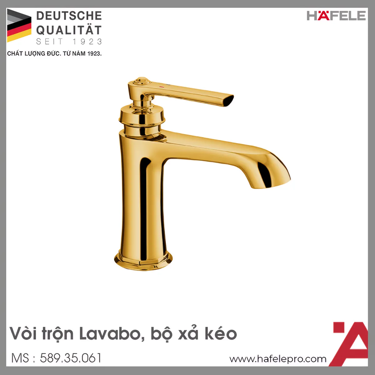 Vòi Trộn Lavabo Kyoto 100 Có Xả Kéo Hafele 589.35.061