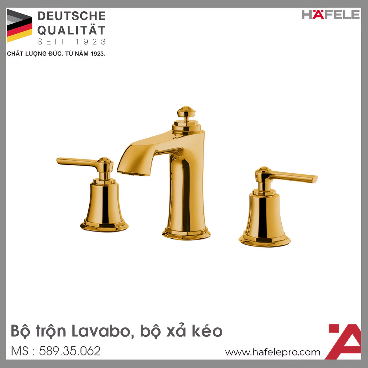 Vòi Trộn Lavabo 3 Lỗ Kyoto Xả Kéo Hafele 589.35.062