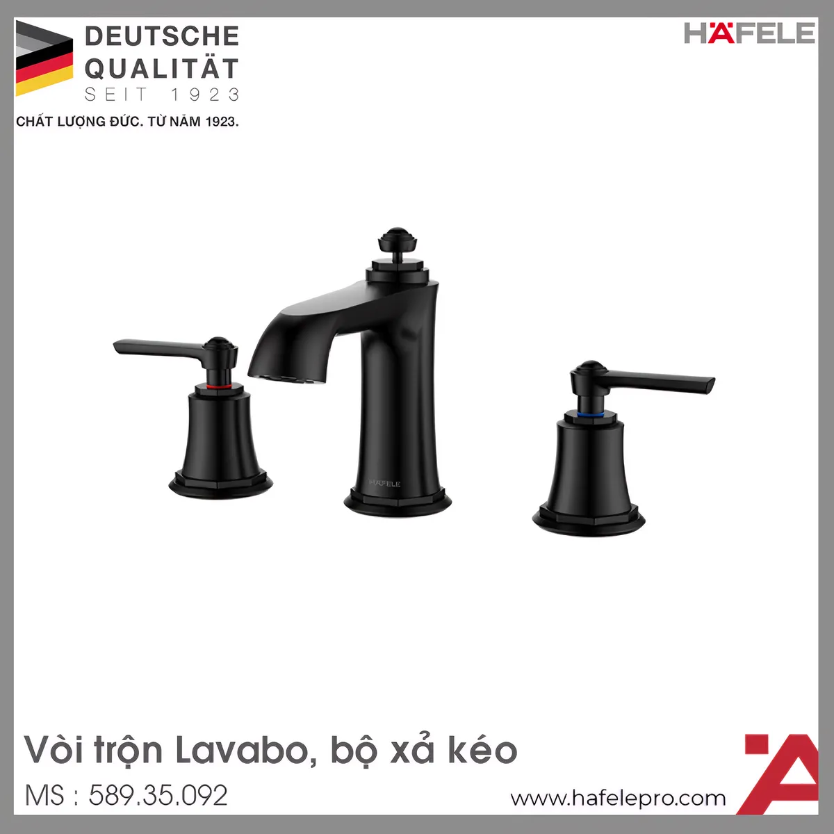 Vòi Trộn Lavabo 3 Lỗ Kyoto Xả Kéo Hafele 589.35.092