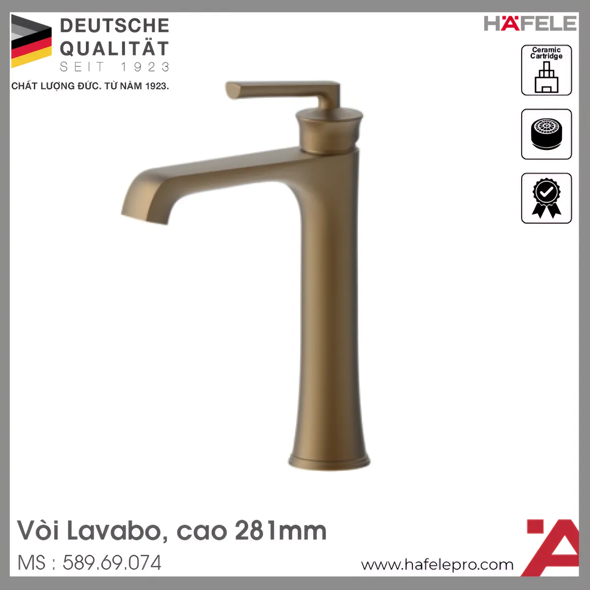 Vòi Trộn Lavabo Fusion 191 Hafele 589.69.074