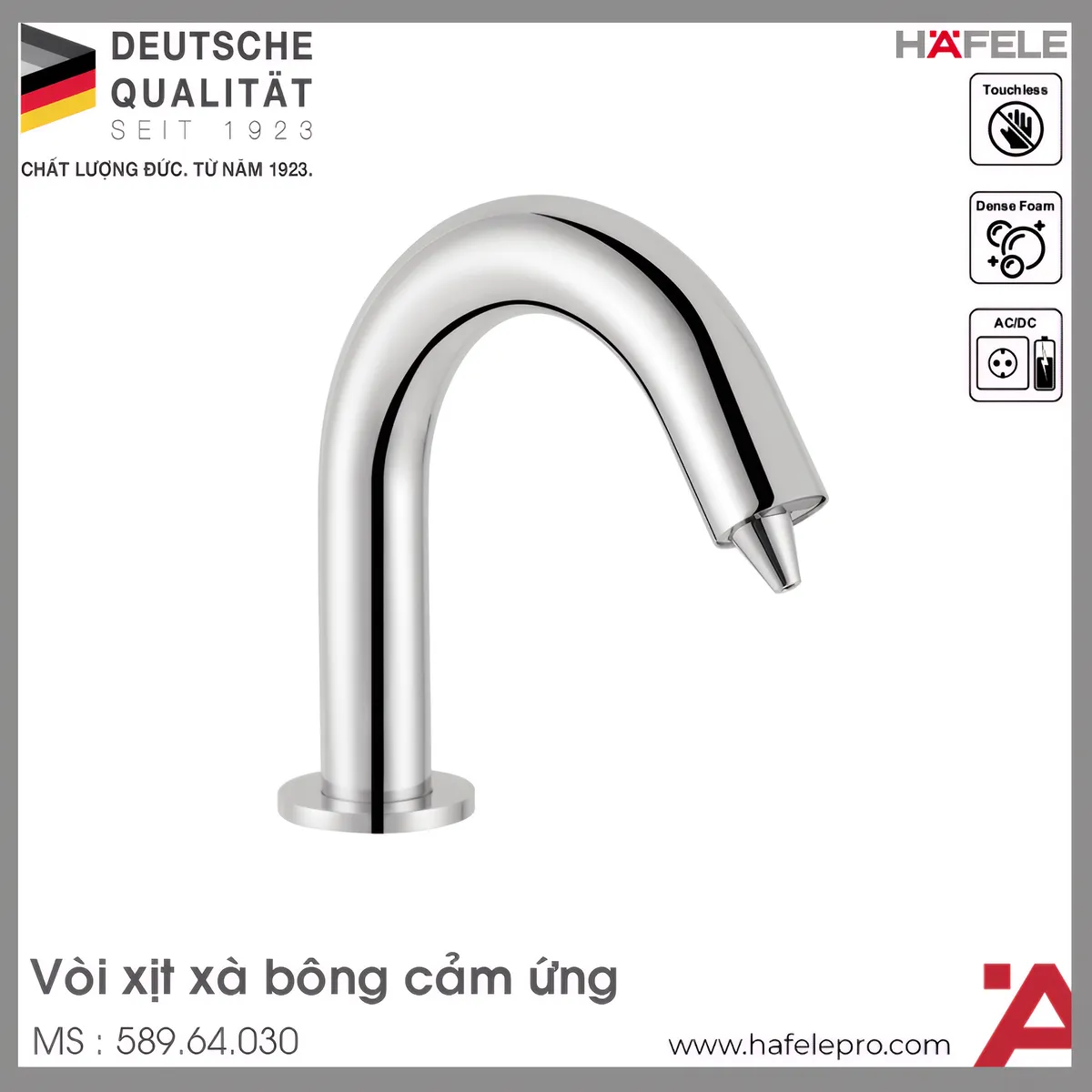 Vòi Xịt Xà Bông Cảm Ứng Đặt Bàn H70 Hafele 589.64.030
