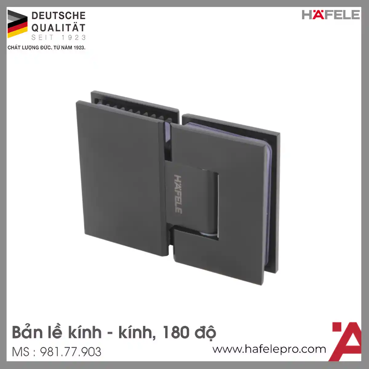 Bản Lề Kính - Kính 180º Màu Đen Hafele 981.77.903