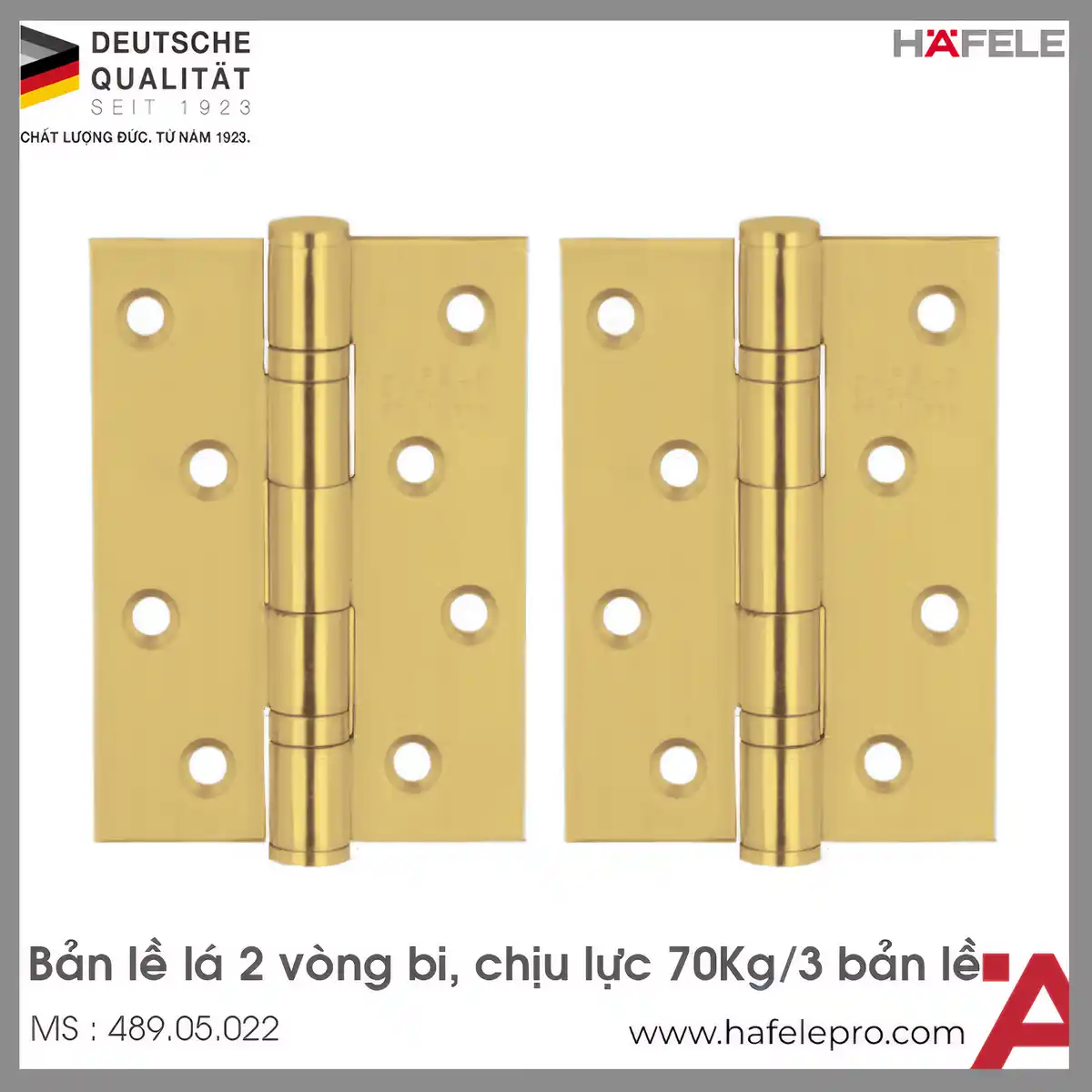 Bản Lề Lá 2 Vòng Bi 70Kg Hafele 489.05.022