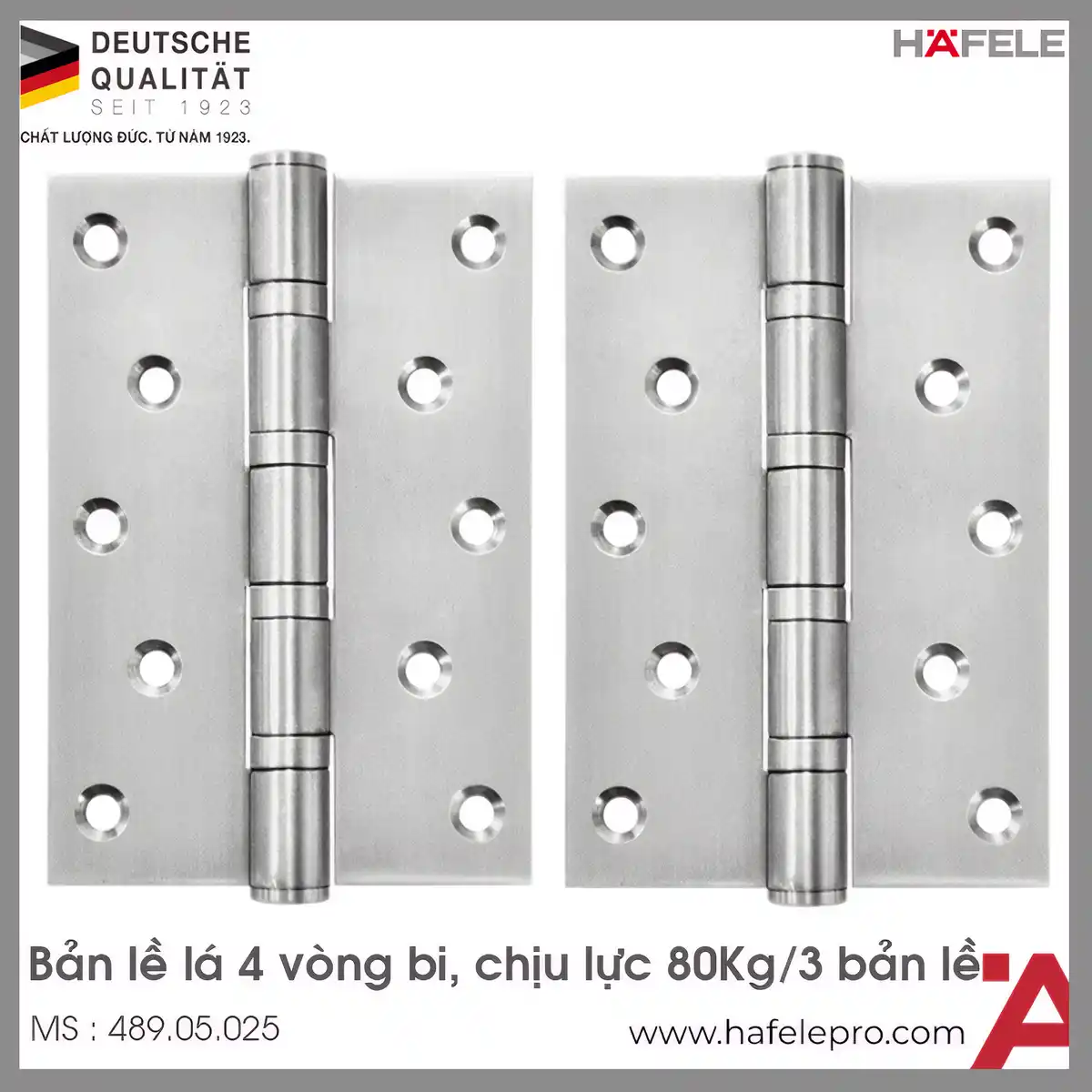 Bản Lề Lá 4 Vòng Bi 80Kg Hafele 489.05.025