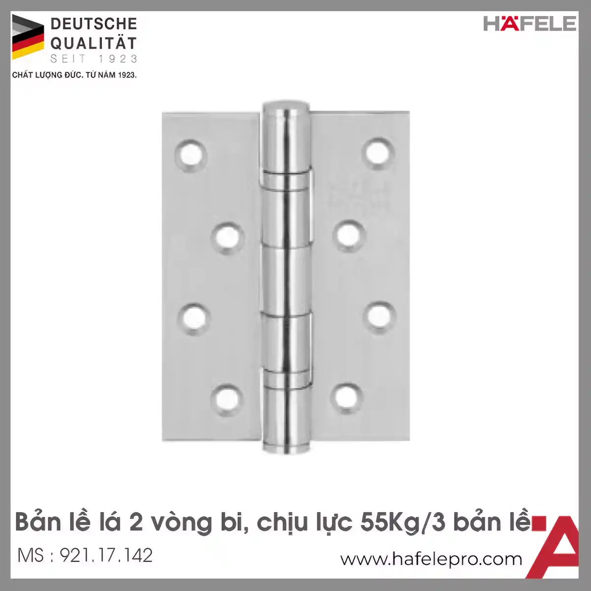 Bản Lề Lá 2 Vòng Bi 55Kg Hafele 921.17.142