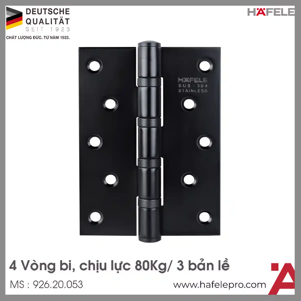 Bản Lề Lá 4 Vòng Bi 80Kg Hafele 926.20.053
