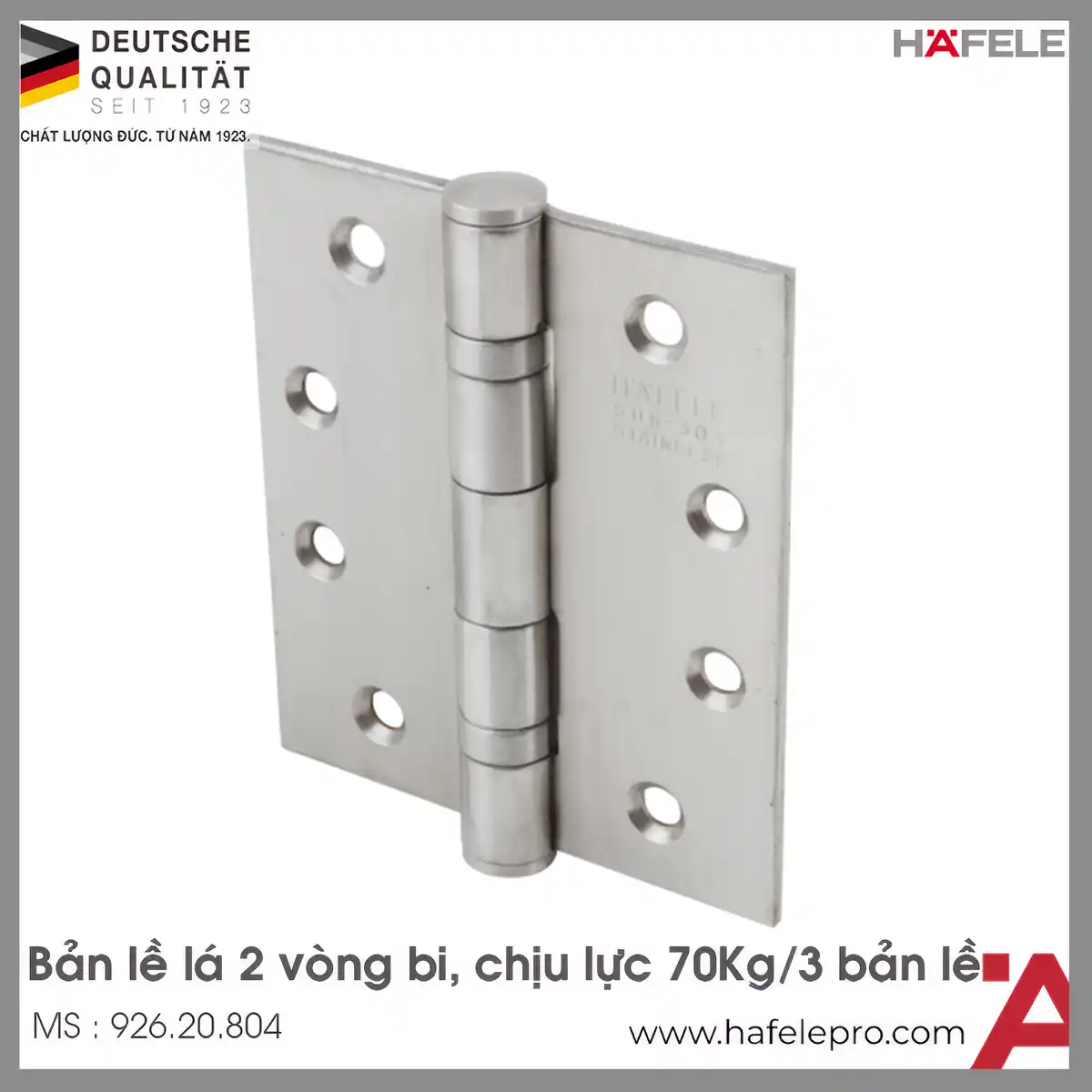 Bản Lề Lá 2 Vòng Bi 70Kg Hafele 926.20.804