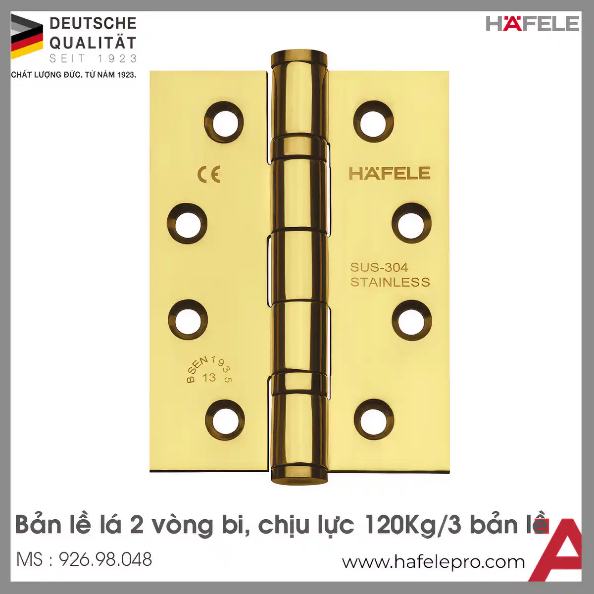 Bản Lề Lá 2 Vòng Bi 120Kg Hafele 926.98.048