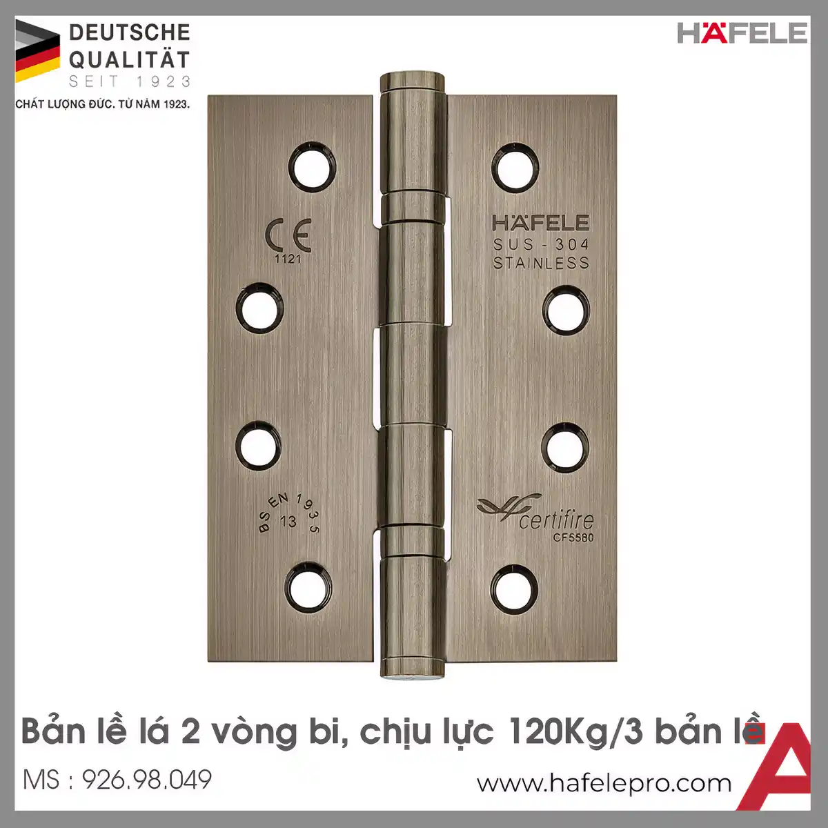 Bản Lề Lá 2 Vòng Bi Hafele 926.98.049