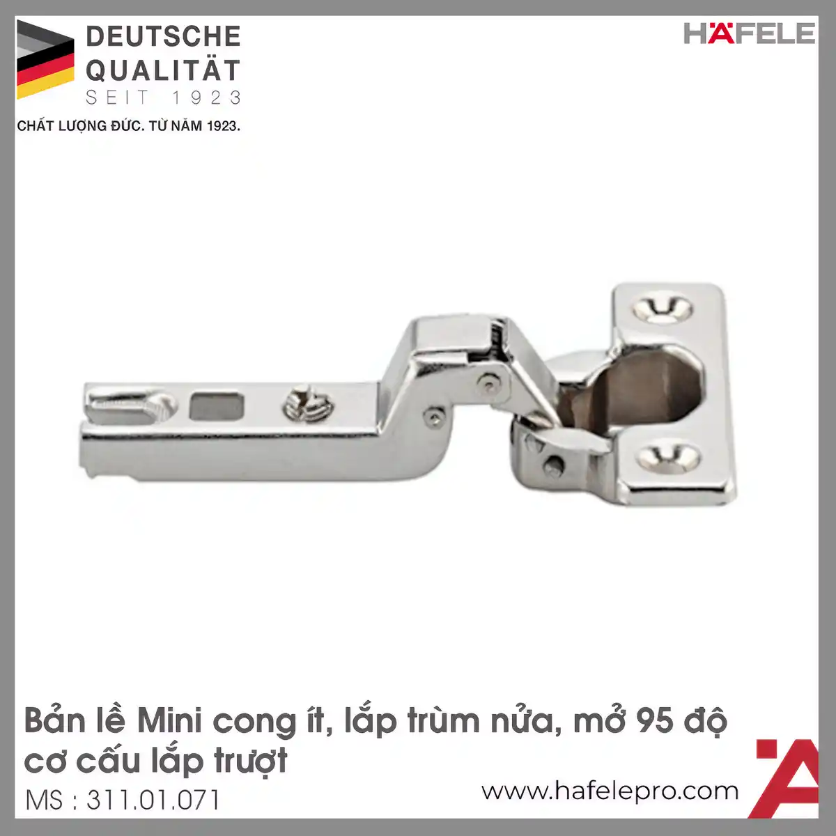 Bản Lề Trùm Nửa Metalla Mini A 110° Hafele 311.01.071