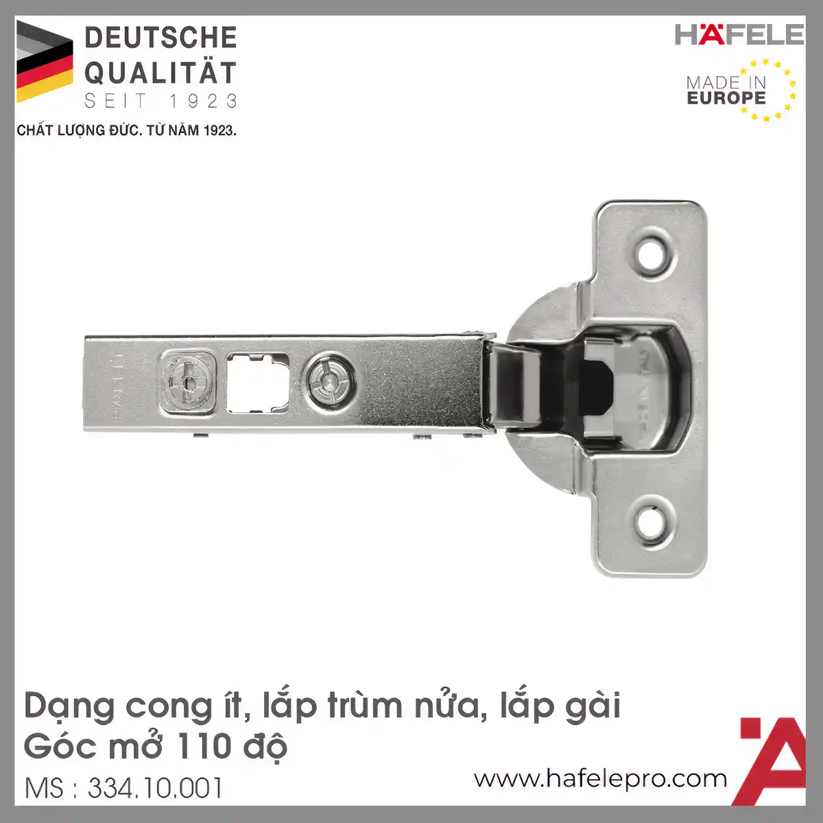 Bản Lề Trùm Nửa Metallamat Neo 110° Hafele 334.10.001