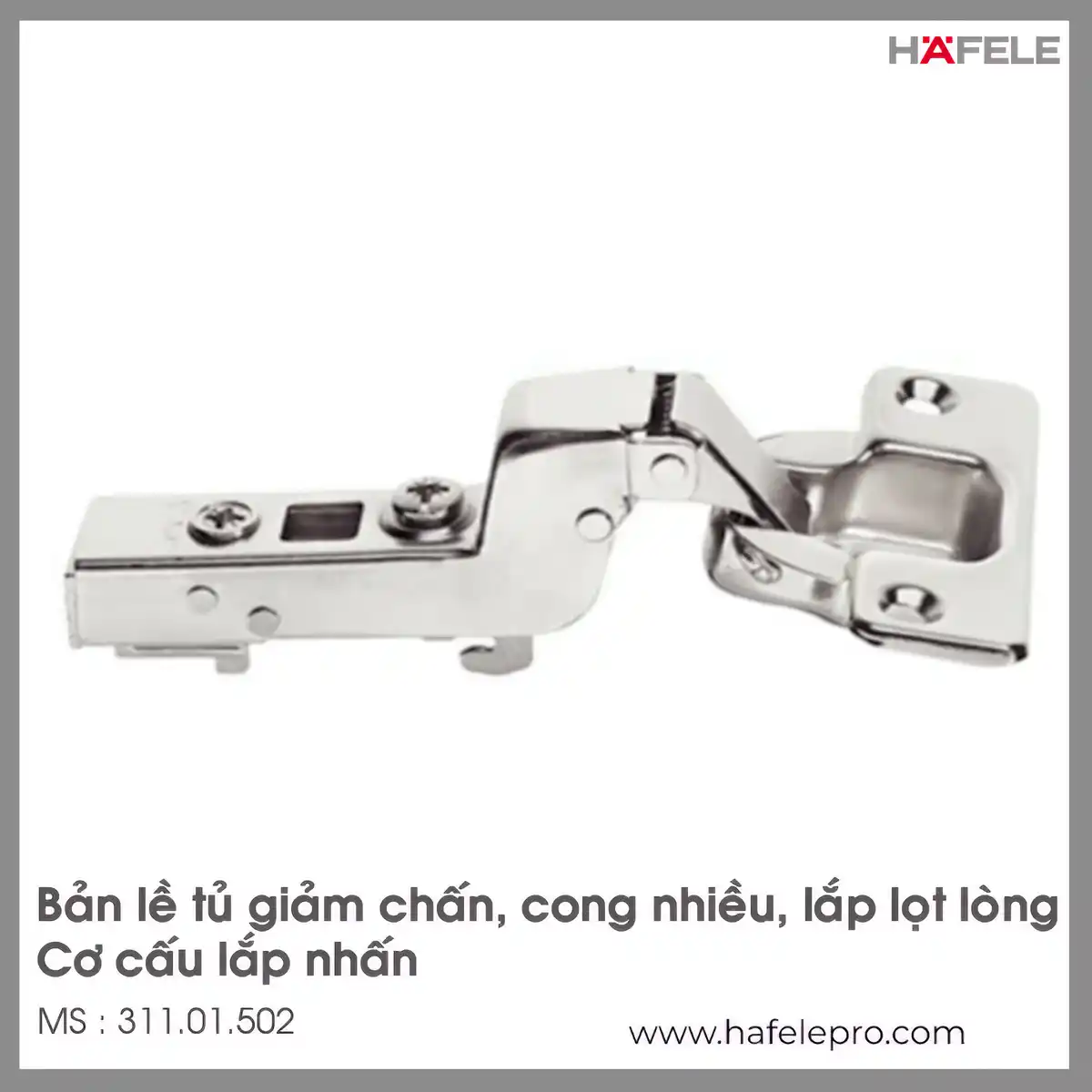 Bản Lề Metalla SM Giảm Chấn 110° Lọt Lòng Hafele 311.01.502