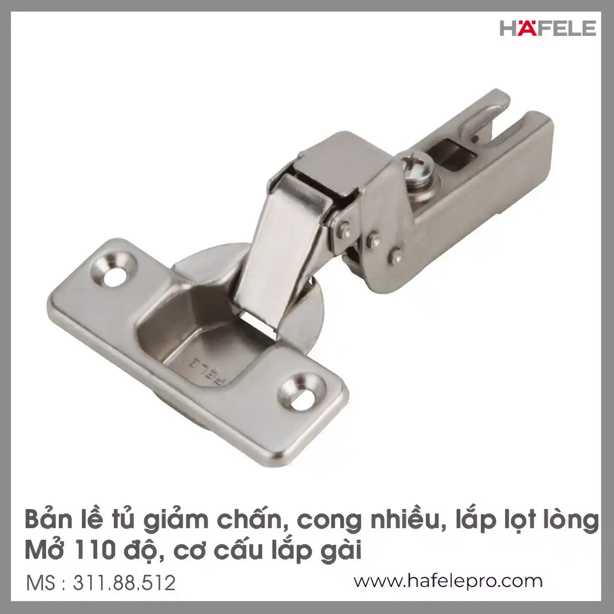 Bản Lề Lọt Lòng Metalla A 110° Giảm Chấn Hafele 311.88.512