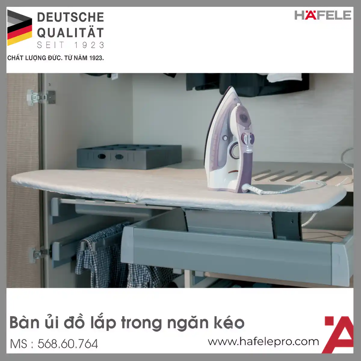 Bàn Ủi Đồ Lắp Trong Ngăn Kéo Hafele 568.60.764