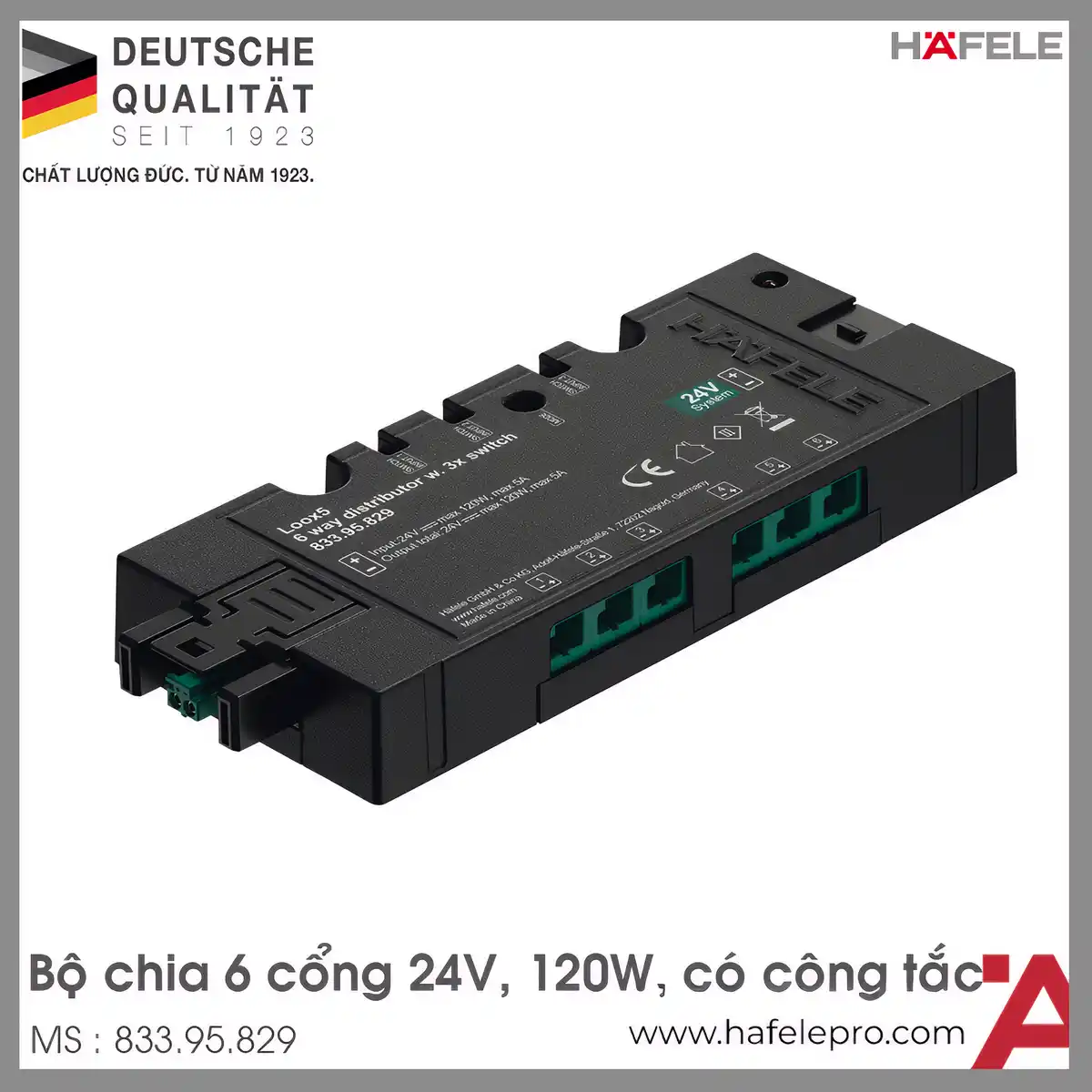 Bộ Chia 6 Cổng 24V Hafele 833.95.829
