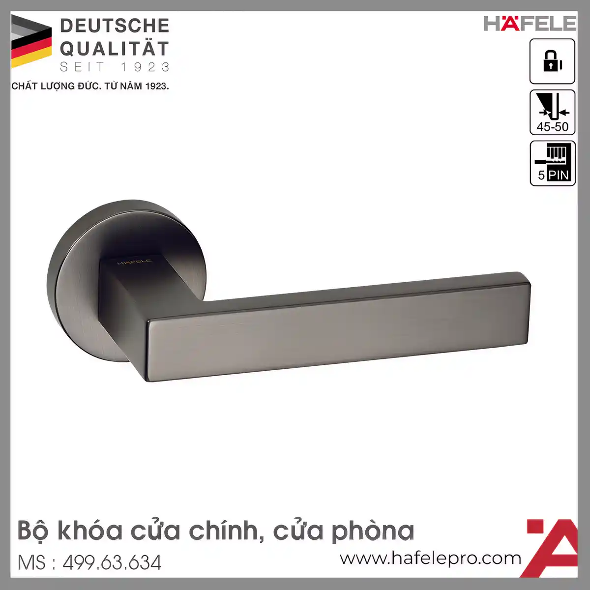 Bộ Khóa Tay Nắm Cửa DIY Set E Hafele 499.63.634