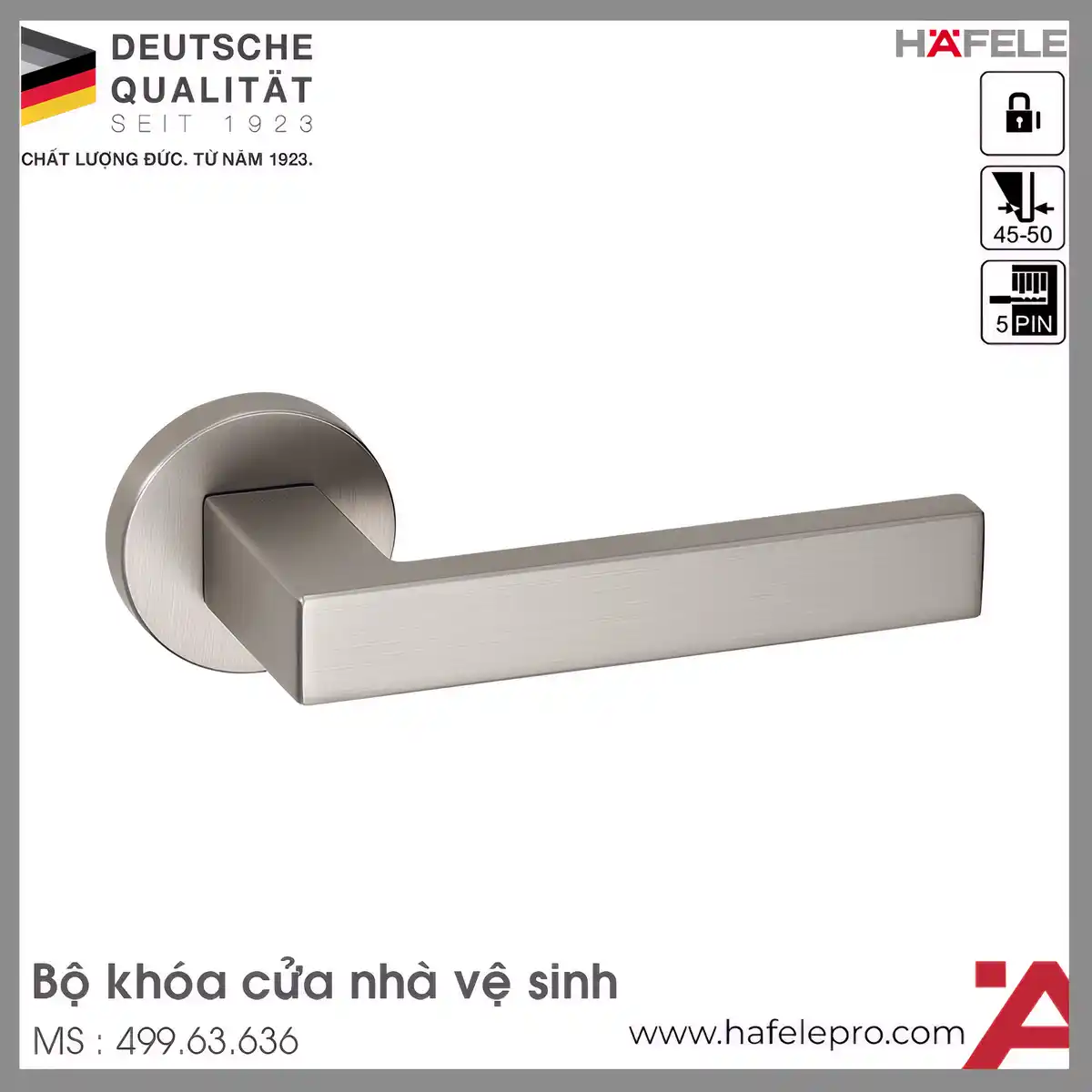 Bộ Khóa Tay Nắm Cửa DIY Set E Hafele 499.63.636