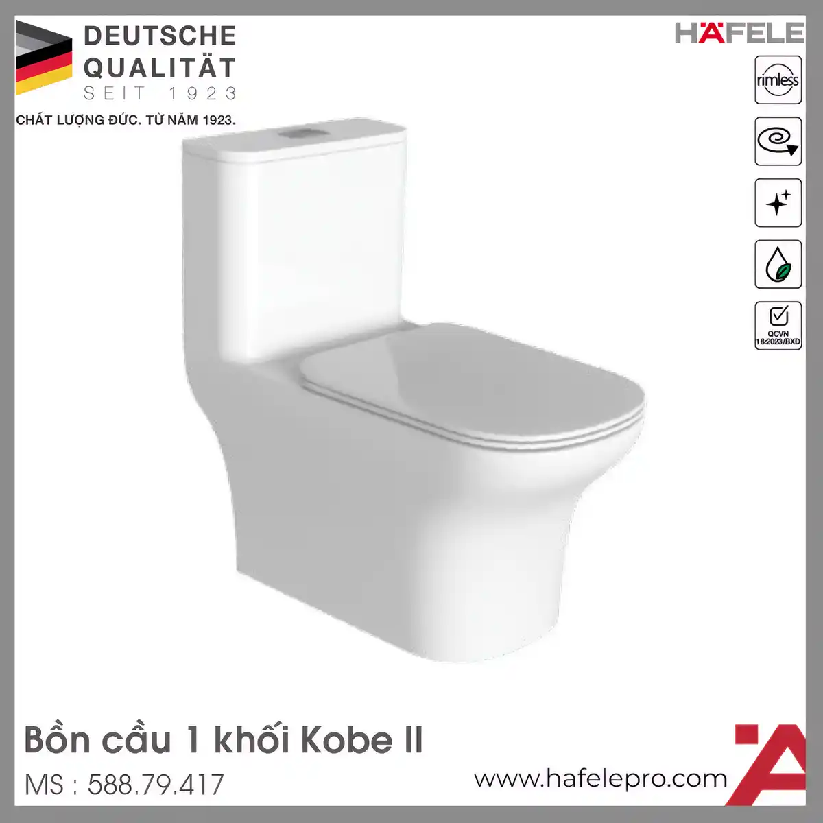 Bồn Cầu 1 Khối Kobe II Hafele 588.79.417