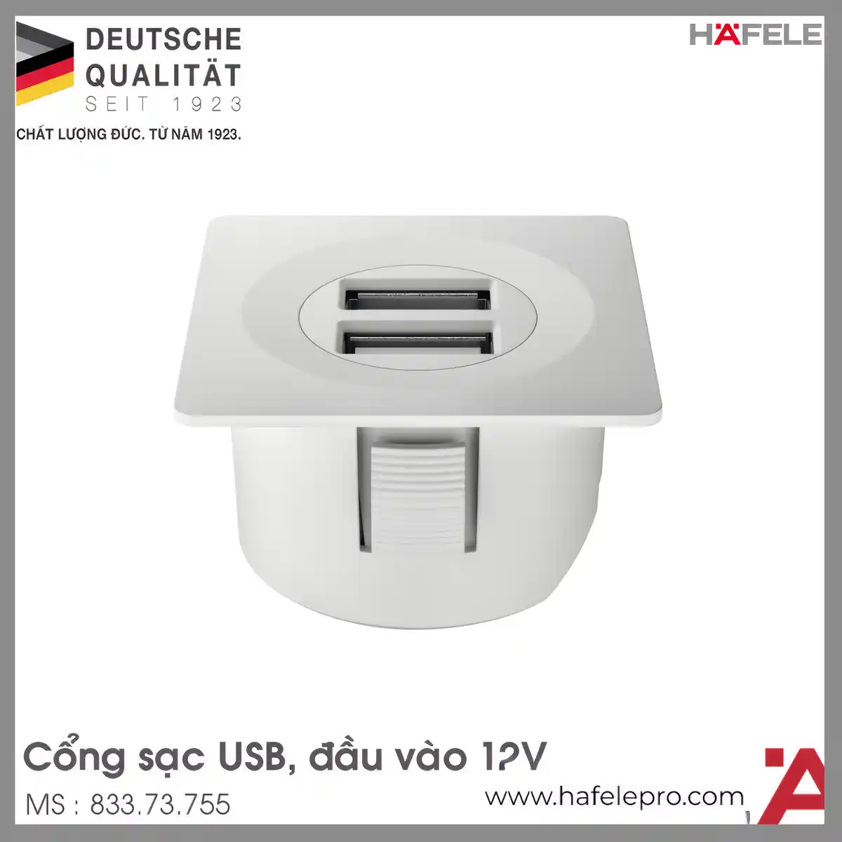 Cổng Sạc USB 12V Hafele 833.73.755