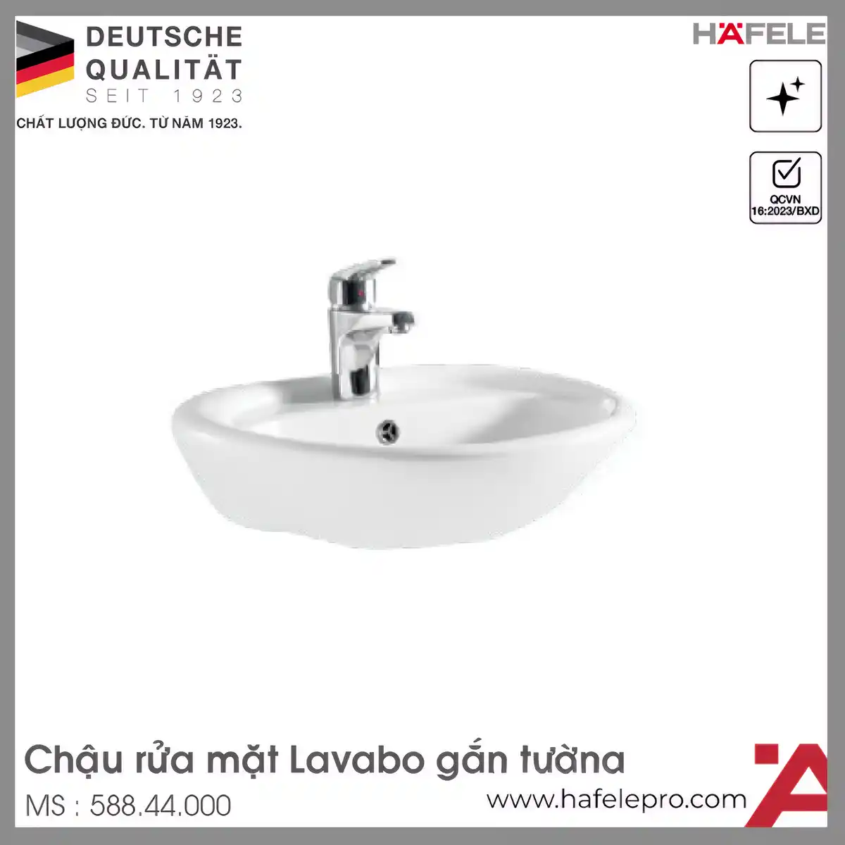 Chậu Rửa Mặt Lavabo Treo Tường Neo Eco Hafele 588.44.000