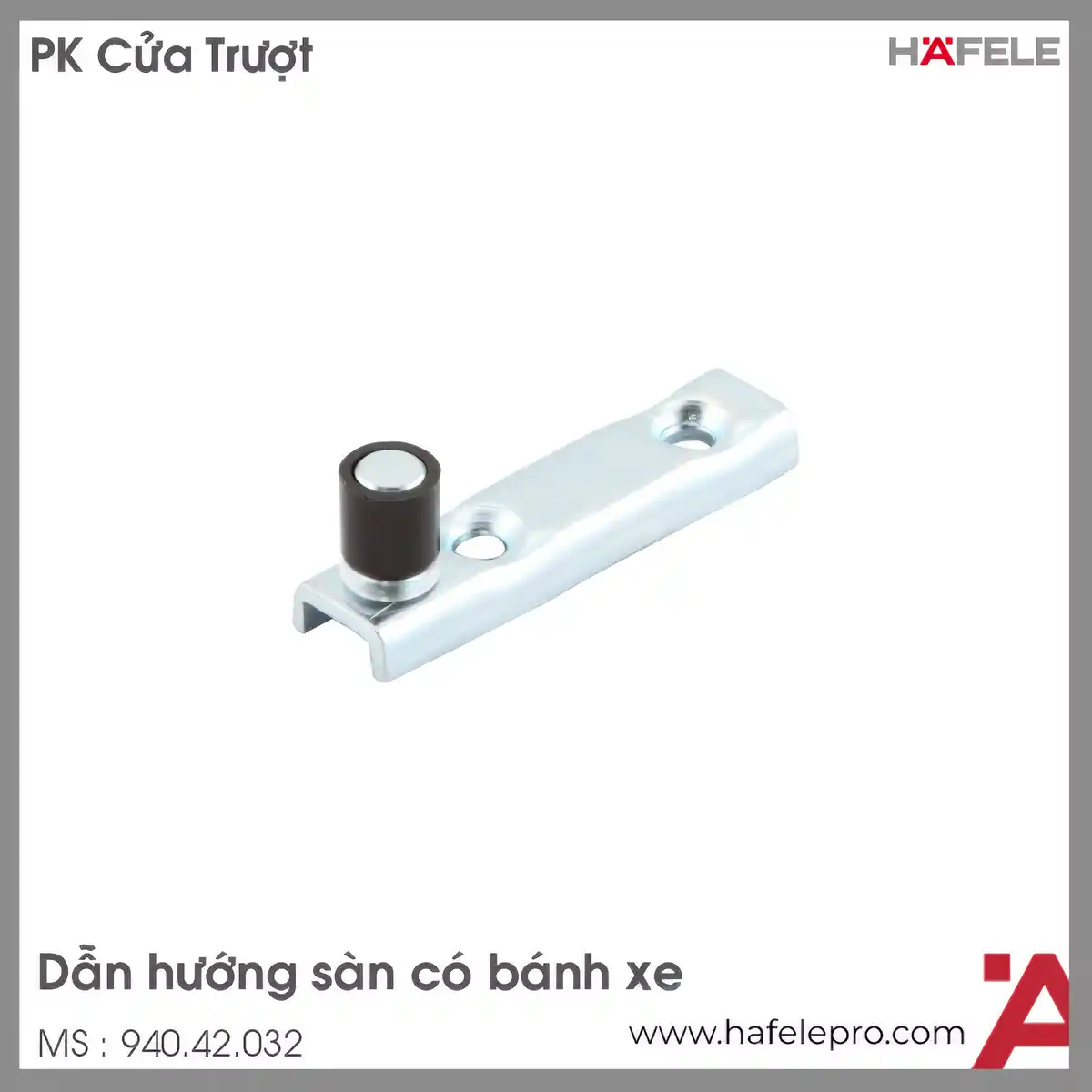 Dẫn Hướng Sàn Có Bánh Xe 10mm Hafele 940.42.032