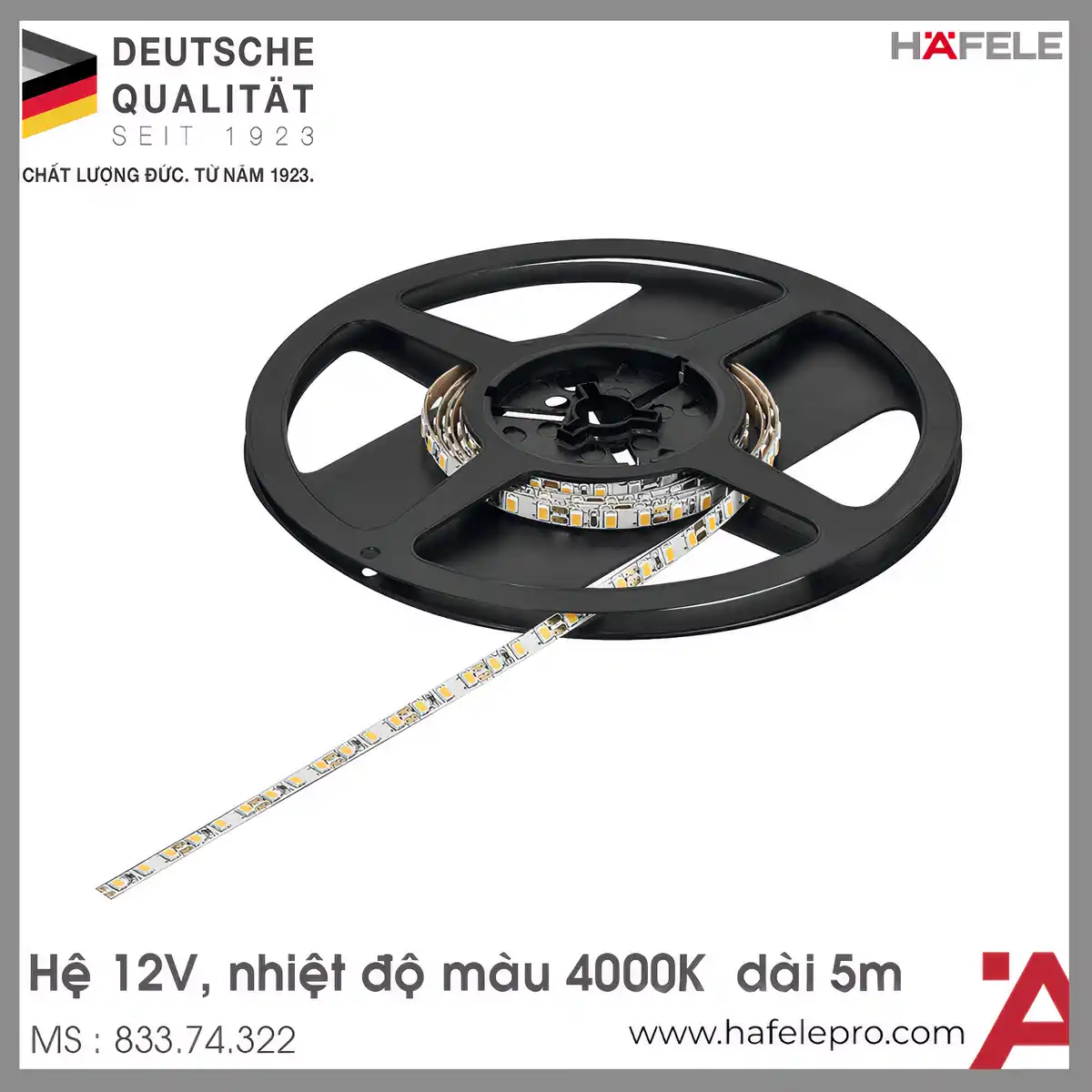 Đèn Led Dây 5mm 12V Đơn Sắc Hafele 833.74.322