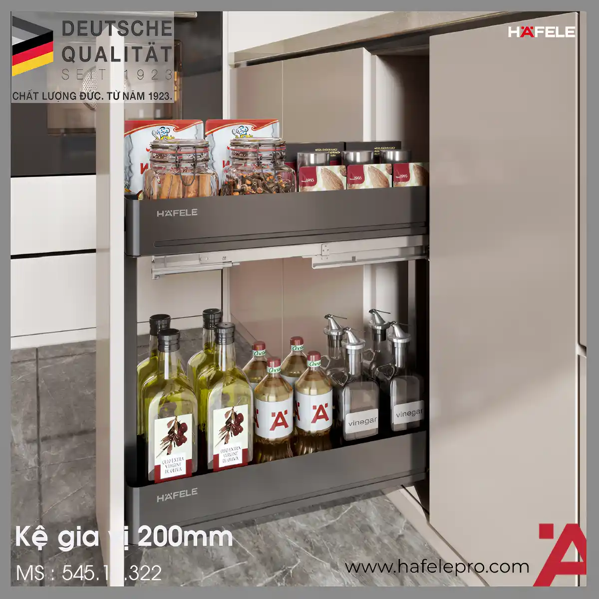 Kệ Đựng Gia Vị Base Agent 200mm Hafele 545.14.322