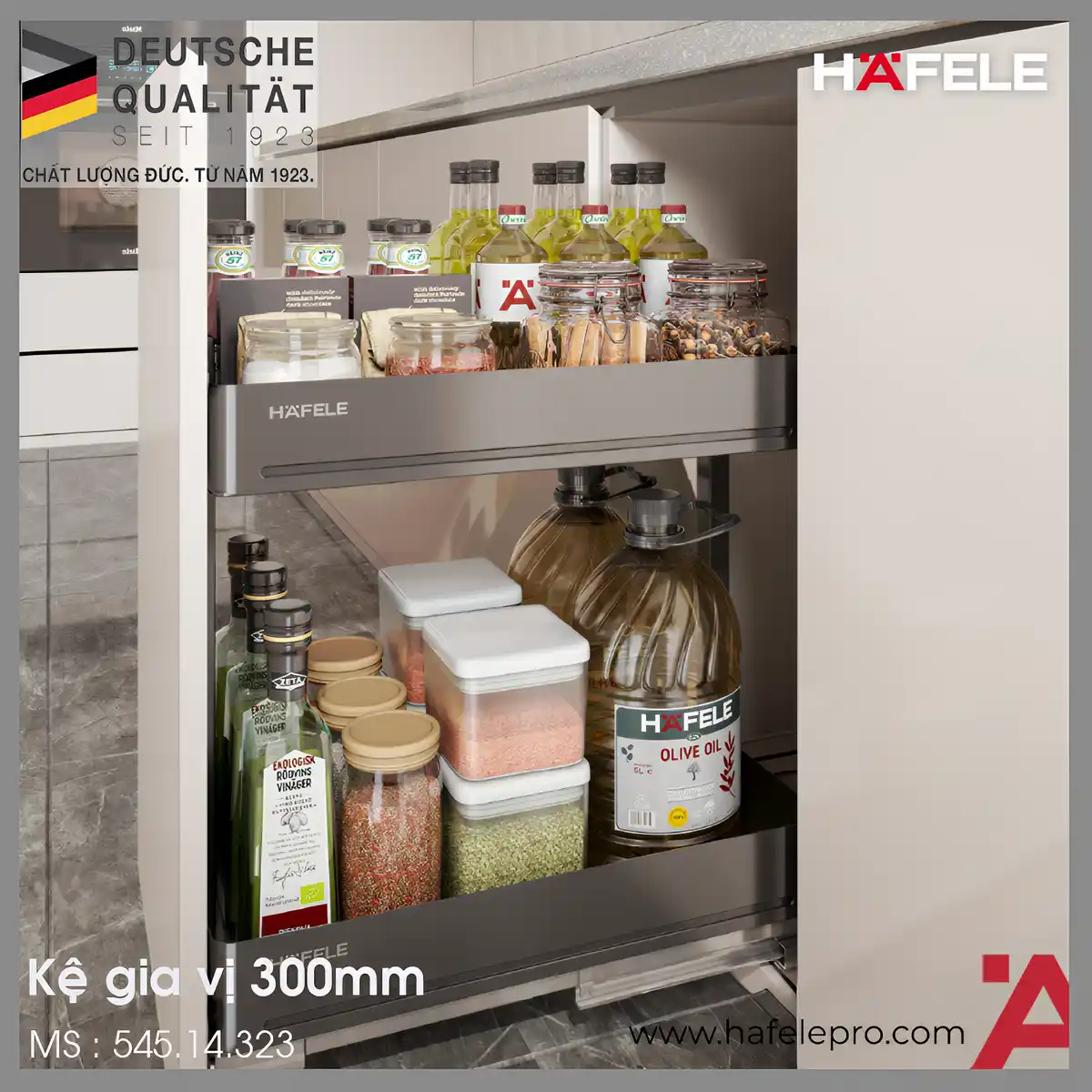 Kệ Đựng Gia Vị Maxi Agent 300mm Hafele 545.14.323