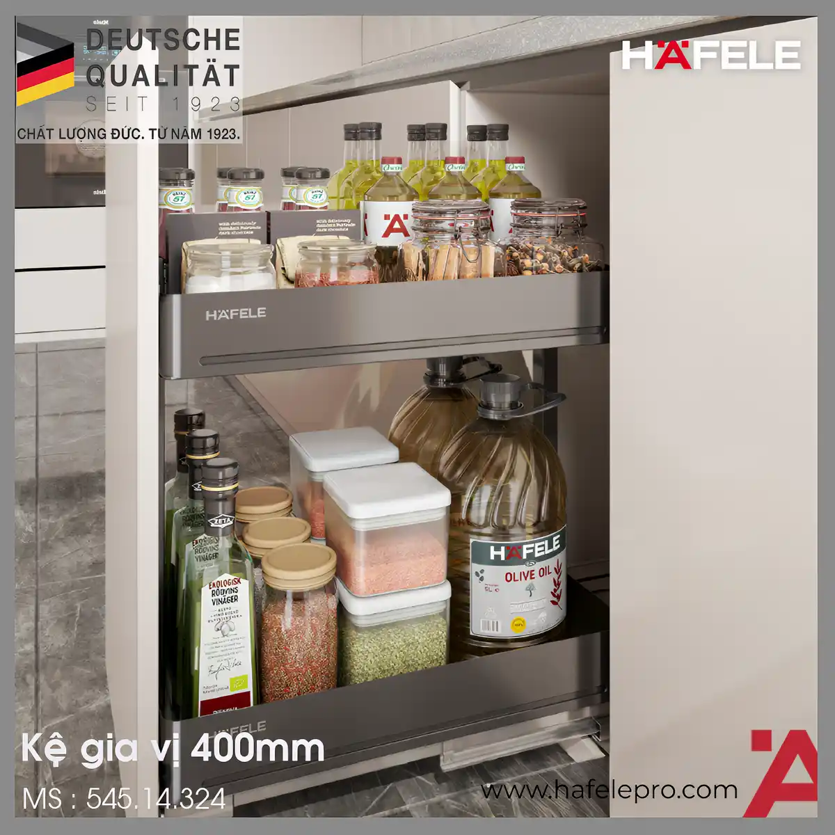 Kệ Đựng Gia Vị Maxi Agent 400mm Hafele 545.14.324