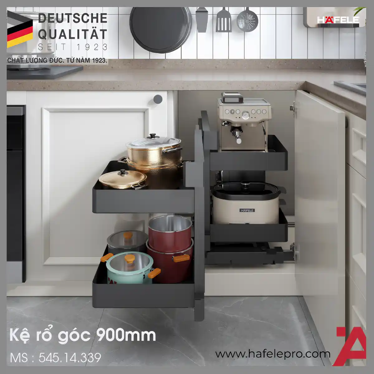 Bộ Rổ Góc Corner Agent 900mm Hafele 545.14.339